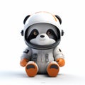 Playful Panda Bear In Space Suit - 3d Cell Shaded Model