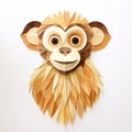 Playful Paper Cut Monkey Sculpture With Earthy Color Palette