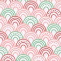 Playful Pastel Rainbow Arches Seamless Vector Pattern for Kids' Projects