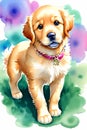 Playful Paws - Adorable Golden Retriever Dog Art