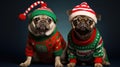 Playful Pets in Ugly Christmas Sweaters AI Generated