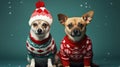 Playful Pets in Ugly Christmas Sweaters AI Generated