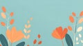 Playful Plant Animation: Animated Leaves and Waves in Light Teal