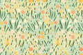 Playful polka dot grass seamless pattern. Whimsical and charming design for backgrounds and textiles. AI Image Royalty Free Stock Photo