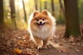 Playful Pomeranian dog cooling off. Generate ai Royalty Free Stock Photo