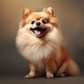 Playful Pomeranian Dog Portrait In The Style Of Cyril Rolando