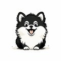Cute Simba Cartoon: Playful Pomeranian Dog With Funny Expression