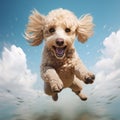 Playful Photorealistic Rendering Of A Dog In Mid-air