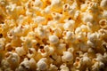 Playful popcorn display a background showcases the crunchy delight of popped kernels