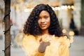 Playful positive sensual african woman, close up portrait