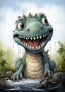 Playful Prehistoric Smiles: A Whimsical Sticker Set for Kids and