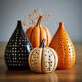 Playful Pumpkin Vases: A Dotted And Experimental Ceramic Design