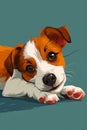 Playful Pup: A Vibrant Portrait of a Mischievous Jack Russel in Royalty Free Stock Photo