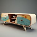 Playful Retro Tv Stand With Organic Packaging Elements
