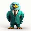 Playful And Satirical Caricature Of An Angry Eagle In A Suit