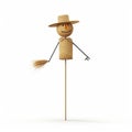 Playful Scarecrow Illustration With Minimalistic Childbook Style Royalty Free Stock Photo