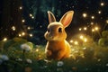 Playful scene of a rabbit engaged in a magical