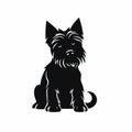 Playful Scottie Dog: A Cartoonish Silhouette In Monochromatic Design