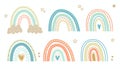 playful set of boho rainbow digital artwork. colorful of bundle rainbow illustrations Royalty Free Stock Photo