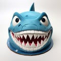 Playful Shark Head Cake With Fisheye Effects - Unique Manapunk Design