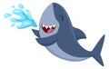 Playful shark laughing. Funny underwater cartoon animal
