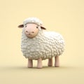 Playful Sheep Sculpture On Beige Background - Creative Commons Attribution
