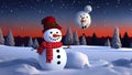 A Playful Snowman Greeting to Celebrate the Holiday Season. A Magical Christmas Background.