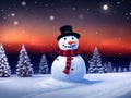 A Playful Snowman Greeting to Celebrate the Holiday Season. A Magical Christmas Background.