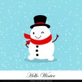 Playful snowman. Winter, Christmas and New Year illustration. Element of the collection. Vector illustration