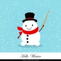 Playful snowman. Winter, Christmas and New Year illustration. Element of the collection. Vector illustration