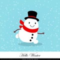 Playful snowman. Winter, Christmas and New Year illustration. Element of the collection. Vector illustration