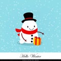 Playful snowman. Winter, Christmas and New Year illustration. Element of the collection. Vector illustration