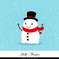 Playful snowman. Winter, Christmas and New Year illustration. Element of the collection. Vector illustration
