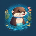 The playful and sociable otter can make for an endearing t-shirt design.