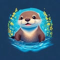 The playful and sociable otter can make for an endearing t-shirt design.