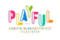 Playful style font kids font Royalty Free Stock Photo