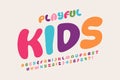 Playful style font design, kids alphabet Royalty Free Stock Photo
