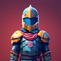 Playful and Surprising Image of Pixel Paladin, a Lovable Medieval Knight