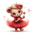 Playful teddy ballerina illustration Royalty Free Stock Photo