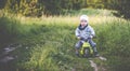 Playful toddler boy in nature Royalty Free Stock Photo