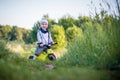 playful toddler boy in nature Royalty Free Stock Photo