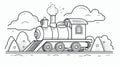 Playful Train Coloring Pages With Petros Afshar Style