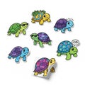 Playful Turtle Characters Displaying Whimsy and Cheerful Attitudes Royalty Free Stock Photo