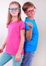 Playful twin brother and sister have fun Royalty Free Stock Photo