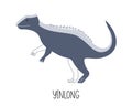 Playful vector flat dinosaur Yinlong.