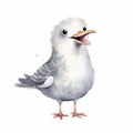 Playful Watercolor Seagull Illustration With Happy Expression Royalty Free Stock Photo