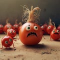 Playful And Whimsical Tomatoes With Angry Face Animations