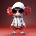 Playful White Creature In Zbrush Style With Hip-hop Influence