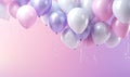 Playful white and purple balloons enhancing a festive. AI generative