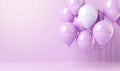 Playful white and purple balloons enhancing a festive. AI generative